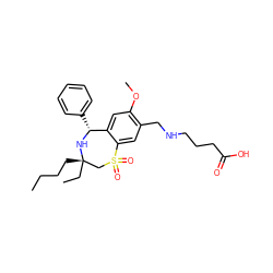 CCCC[C@]1(CC)CS(=O)(=O)c2cc(CNCCCC(=O)O)c(OC)cc2[C@@H](c2ccccc2)N1 ZINC000096270838