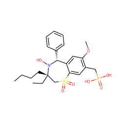 CCCC[C@]1(CC)CS(=O)(=O)c2cc(CP(=O)(O)O)c(OC)cc2[C@@H](c2ccccc2)N1O ZINC000168938332