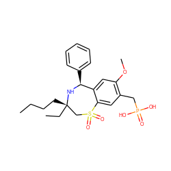 CCCC[C@]1(CC)CS(=O)(=O)c2cc(CP(=O)(O)O)c(OC)cc2[C@H](c2ccccc2)N1 ZINC000146015843