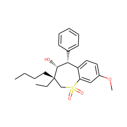 CCCC[C@]1(CC)CS(=O)(=O)c2cc(OC)ccc2[C@@H](c2ccccc2)[C@H]1O ZINC000001890628