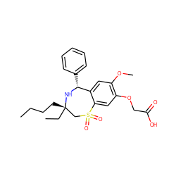 CCCC[C@]1(CC)CS(=O)(=O)c2cc(OCC(=O)O)c(OC)cc2[C@@H](c2ccccc2)N1 ZINC000096270864