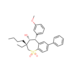 CCCC[C@]1(CC)CS(=O)(=O)c2ccc(-c3ccccc3)cc2[C@@H](c2cccc(OC)c2)[C@H]1O ZINC000013672971