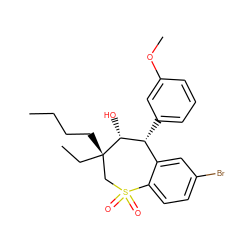 CCCC[C@]1(CC)CS(=O)(=O)c2ccc(Br)cc2[C@@H](c2cccc(OC)c2)[C@H]1O ZINC000013672969