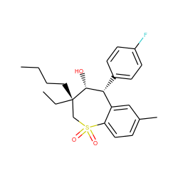 CCCC[C@]1(CC)CS(=O)(=O)c2ccc(C)cc2[C@@H](c2ccc(F)cc2)[C@H]1O ZINC000013672990