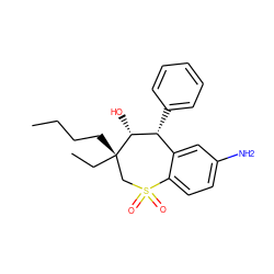 CCCC[C@]1(CC)CS(=O)(=O)c2ccc(N)cc2[C@@H](c2ccccc2)[C@H]1O ZINC000001890634