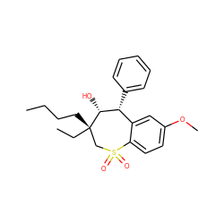 CCCC[C@]1(CC)CS(=O)(=O)c2ccc(OC)cc2[C@@H](c2ccccc2)[C@H]1O ZINC000001890631