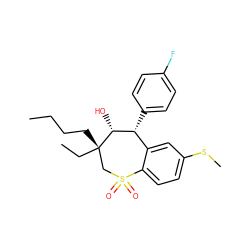 CCCC[C@]1(CC)CS(=O)(=O)c2ccc(SC)cc2[C@@H](c2ccc(F)cc2)[C@H]1O ZINC000013672966