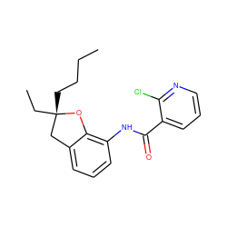 CCCC[C@]1(CC)Cc2cccc(NC(=O)c3cccnc3Cl)c2O1 ZINC000103187012