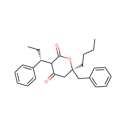 CCCC[C@]1(Cc2ccccc2)CC(=O)C([C@@H](CC)c2ccccc2)C(=O)O1 ZINC000100785353