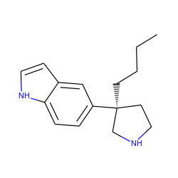 CCCC[C@]1(c2ccc3[nH]ccc3c2)CCNC1 ZINC000040873973