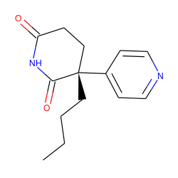 CCCC[C@]1(c2ccncc2)CCC(=O)NC1=O ZINC000005139082