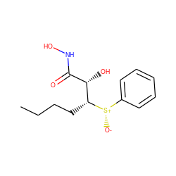 CCCC[C@H]([C@@H](O)C(=O)NO)[S@@+]([O-])c1ccccc1 ZINC000013808967