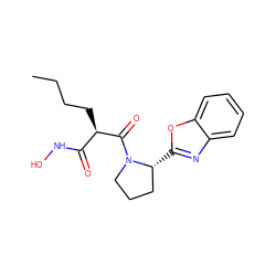 CCCC[C@H](C(=O)NO)C(=O)N1CCC[C@H]1c1nc2ccccc2o1 ZINC000040393202