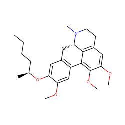 CCCC[C@H](C)Oc1cc2c(cc1OC)-c1c(OC)c(OC)cc3c1[C@H](C2)N(C)CC3 ZINC000473124075