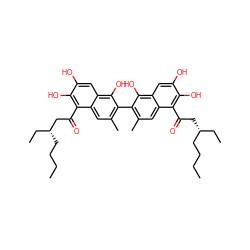 CCCC[C@H](CC)CC(=O)c1c(O)c(O)cc2c(O)c(-c3c(C)cc4c(C(=O)C[C@H](CC)CCCC)c(O)c(O)cc4c3O)c(C)cc12 ZINC000164011077