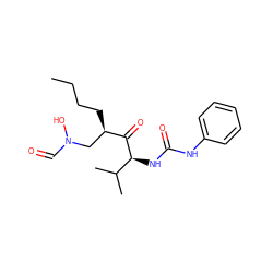 CCCC[C@H](CN(O)C=O)C(=O)[C@@H](NC(=O)Nc1ccccc1)C(C)C ZINC000066104446