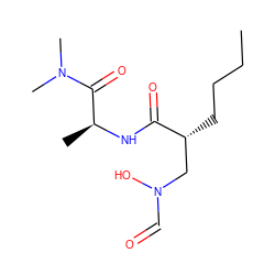 CCCC[C@H](CN(O)C=O)C(=O)N[C@@H](C)C(=O)N(C)C ZINC000013537034