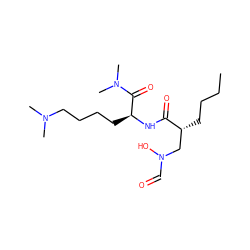 CCCC[C@H](CN(O)C=O)C(=O)N[C@@H](CCCCN(C)C)C(=O)N(C)C ZINC000013537080