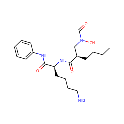 CCCC[C@H](CN(O)C=O)C(=O)N[C@@H](CCCCN)C(=O)Nc1ccccc1 ZINC000013530569