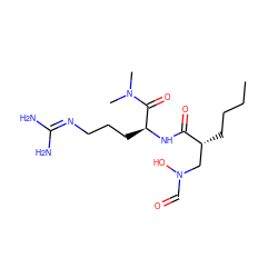 CCCC[C@H](CN(O)C=O)C(=O)N[C@@H](CCCN=C(N)N)C(=O)N(C)C ZINC000013537083