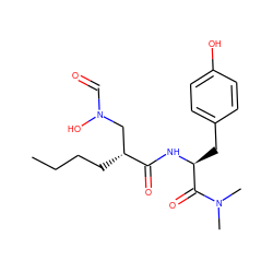 CCCC[C@H](CN(O)C=O)C(=O)N[C@@H](Cc1ccc(O)cc1)C(=O)N(C)C ZINC000013537094