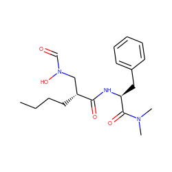 CCCC[C@H](CN(O)C=O)C(=O)N[C@@H](Cc1ccccc1)C(=O)N(C)C ZINC000013537087