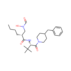 CCCC[C@H](CN(O)C=O)C(=O)N[C@H](C(=O)N1CCC(Cc2ccccc2)CC1)C(C)(C)C ZINC000013537130