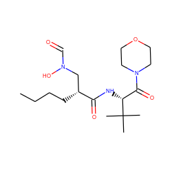 CCCC[C@H](CN(O)C=O)C(=O)N[C@H](C(=O)N1CCOCC1)C(C)(C)C ZINC000013537112