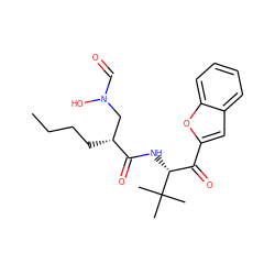 CCCC[C@H](CN(O)C=O)C(=O)N[C@H](C(=O)c1cc2ccccc2o1)C(C)(C)C ZINC000013588282