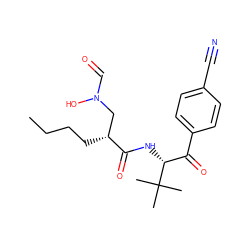 CCCC[C@H](CN(O)C=O)C(=O)N[C@H](C(=O)c1ccc(C#N)cc1)C(C)(C)C ZINC000013588293