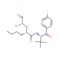 CCCC[C@H](CN(O)C=O)C(=O)N[C@H](C(=O)c1ccc(F)cc1)C(C)(C)C ZINC000013588291