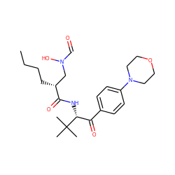 CCCC[C@H](CN(O)C=O)C(=O)N[C@H](C(=O)c1ccc(N2CCOCC2)cc1)C(C)(C)C ZINC000013588290