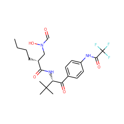 CCCC[C@H](CN(O)C=O)C(=O)N[C@H](C(=O)c1ccc(NC(=O)C(F)(F)F)cc1)C(C)(C)C ZINC000013588288