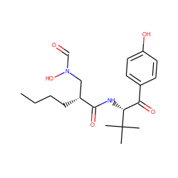 CCCC[C@H](CN(O)C=O)C(=O)N[C@H](C(=O)c1ccc(O)cc1)C(C)(C)C ZINC000013588284