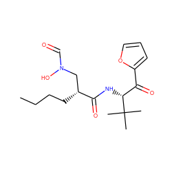 CCCC[C@H](CN(O)C=O)C(=O)N[C@H](C(=O)c1ccco1)C(C)(C)C ZINC000013588281