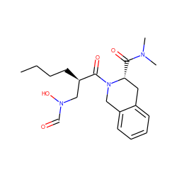 CCCC[C@H](CN(O)C=O)C(=O)N1Cc2ccccc2C[C@H]1C(=O)N(C)C ZINC000013537097