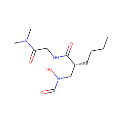 CCCC[C@H](CN(O)C=O)C(=O)NCC(=O)N(C)C ZINC000013537031