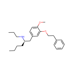 CCCC[C@H](Cc1ccc(OC)c(OCCc2ccccc2)c1)NCCC ZINC000003824801