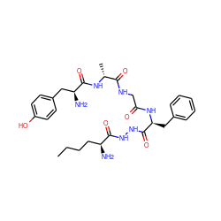 CCCC[C@H](N)C(=O)NNC(=O)[C@H](Cc1ccccc1)NC(=O)CNC(=O)[C@@H](C)NC(=O)[C@@H](N)Cc1ccc(O)cc1 ZINC000026662005