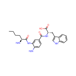 CCCC[C@H](N)C(=O)Nc1cc(C(=O)N[C@@H](Cc2c[nH]c3ccccc23)C(=O)O)ccc1N ZINC000299861724