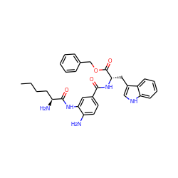 CCCC[C@H](N)C(=O)Nc1cc(C(=O)N[C@@H](Cc2c[nH]c3ccccc23)C(=O)OCc2ccccc2)ccc1N ZINC000299859128