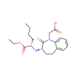 CCCC[C@H](N[C@H]1CCc2ccccc2N(CC(=O)O)C1=O)C(=O)OCC ZINC000029342334