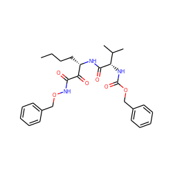 CCCC[C@H](NC(=O)[C@@H](NC(=O)OCc1ccccc1)C(C)C)C(=O)C(=O)NOCc1ccccc1 ZINC000026576866