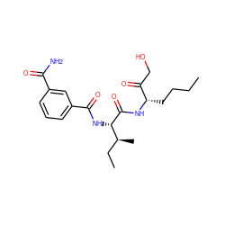 CCCC[C@H](NC(=O)[C@@H](NC(=O)c1cccc(C(N)=O)c1)[C@@H](C)CC)C(=O)CO ZINC000013818729