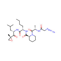 CCCC[C@H](NC(=O)[C@@H]1CCCCN1C(=O)[C@H](C)NC(=O)CN=[N+]=[N-])C(=O)N[C@@H](CC(C)C)C(=O)[C@@]1(C)CO1 ZINC000299827459