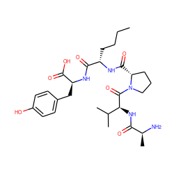CCCC[C@H](NC(=O)[C@@H]1CCCN1C(=O)[C@@H](NC(=O)[C@H](C)N)C(C)C)C(=O)N[C@@H](Cc1ccc(O)cc1)C(=O)O ZINC000028390814