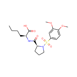 CCCC[C@H](NC(=O)[C@@H]1CCCN1S(=O)(=O)c1ccc(OC)c(OC)c1)C(=O)O ZINC000026658065