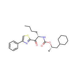 CCCC[C@H](NC(=O)O[C@@H](C)CC1CCCCC1)C(=O)c1nc(-c2ccccc2)cs1 ZINC000028336245