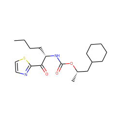 CCCC[C@H](NC(=O)O[C@@H](C)CC1CCCCC1)C(=O)c1nccs1 ZINC000028348924