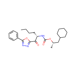 CCCC[C@H](NC(=O)O[C@@H](C)CC1CCCCC1)C(=O)c1nnc(-c2ccccc2)o1 ZINC000028337082